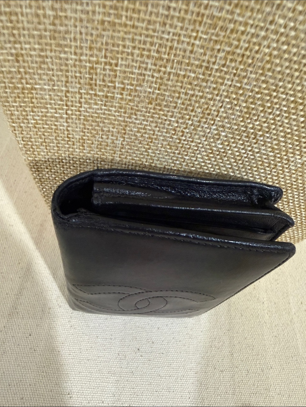 Authentic CHANEL Mini Black CC Logo Chanel Wallet Credit card wallet 4.5” x 3” - Picture 5 of 11